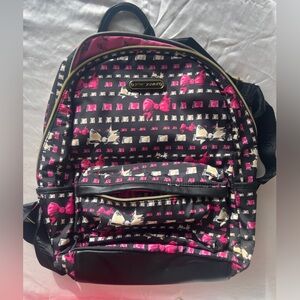 Betsy Johnson “Bows and Roses” nylon backpack NWT